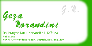 geza morandini business card